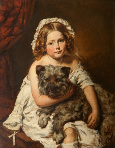 Jeune fille avec son chien - English School